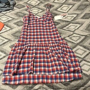 FIORUCCI Red, White & Blue double teared mini dress